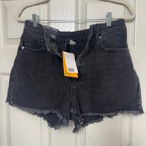 Denim High Waist Shorts Divided black frayed edge Size 8